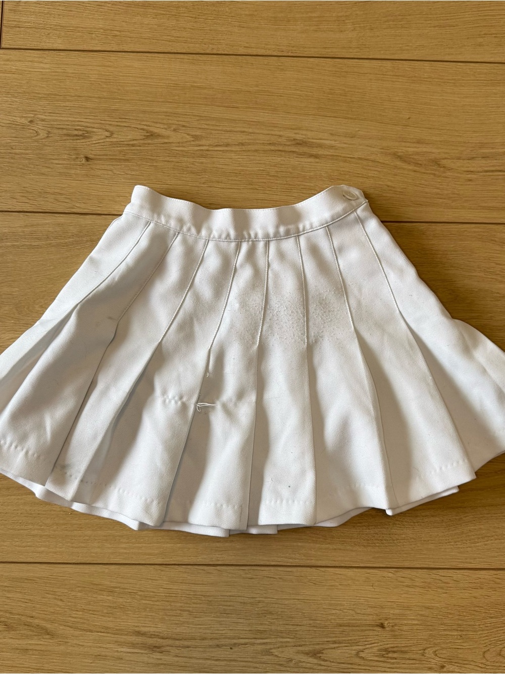 American Apparel White Pleated Circle Skirt
